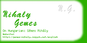mihaly gemes business card