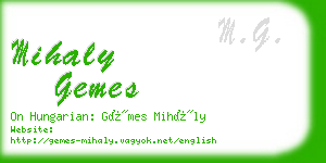 mihaly gemes business card